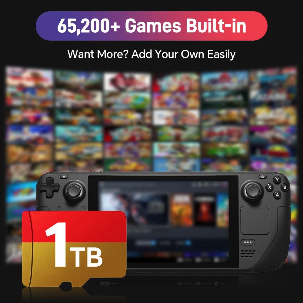 Steamdeck Game TF Card 1TB/512GB/256GB Memory Card With 65200+Games 70+ Emulators Batocera OS For Steam Deck/Win Game Console/PC