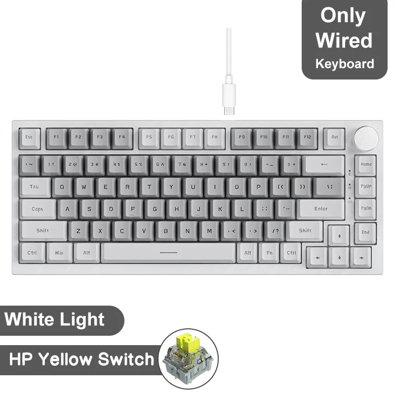 AJAZZ AK820/Pro Wireless Mechanical Keyboard Bluetooth 5.1 2.4G USB-C Wired Hot Swappable RGB Gaming Keyboard Gasket Mount with