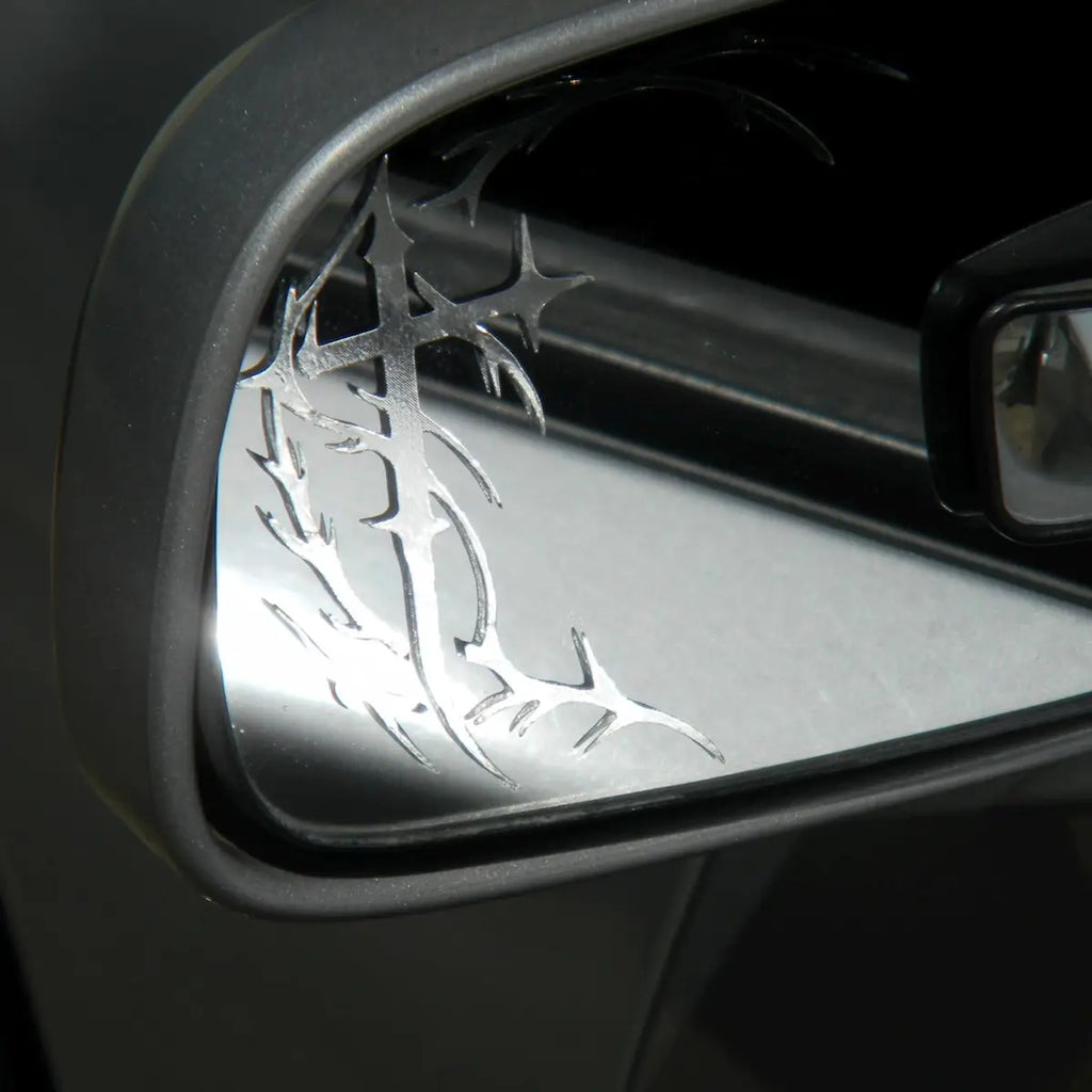 1 Pair Dark Aesthetic Cybersigilism Cross Car Rear View Mirror Decals Gothic Sigil Car Mirror Stickers