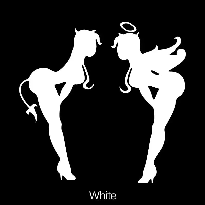 2PCS Cool Angel & Devil Silhouette Sticker for Car Motorcycle, Multiple Color Options, Enhance Auto Moto Exterior Individuality