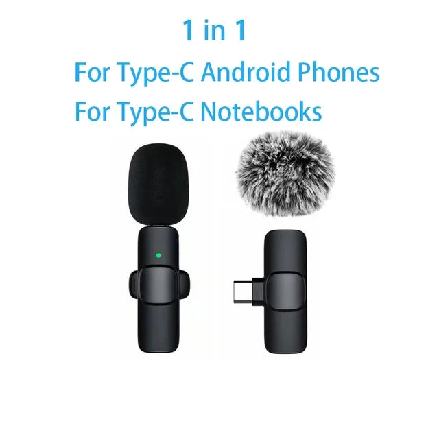 Wireless Lavalier Lapel Microphone for iPhone, iPad, Mini Video Recording Mic for Interview Video Podcast Vlog Noise Reduction