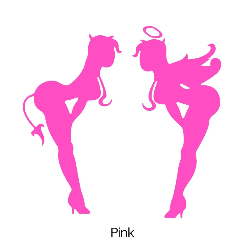 2PCS Cool Angel & Devil Silhouette Sticker for Car Motorcycle, Multiple Color Options, Enhance Auto Moto Exterior Individuality