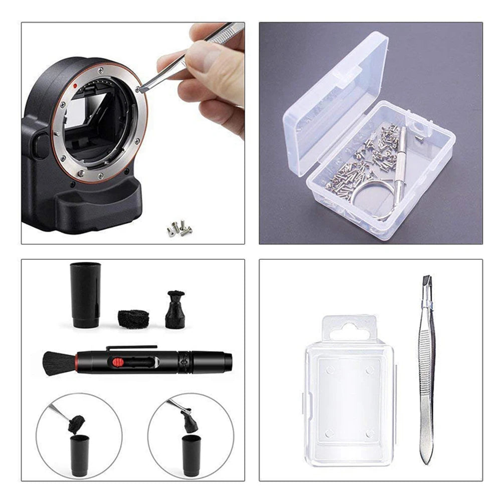 Camera Cleaning Kit, Lens & Sensor Cleaner Tools for DSLR SLR DV Mirrorless Camera, Compatible with Canon Nikon Sony Fujifilm