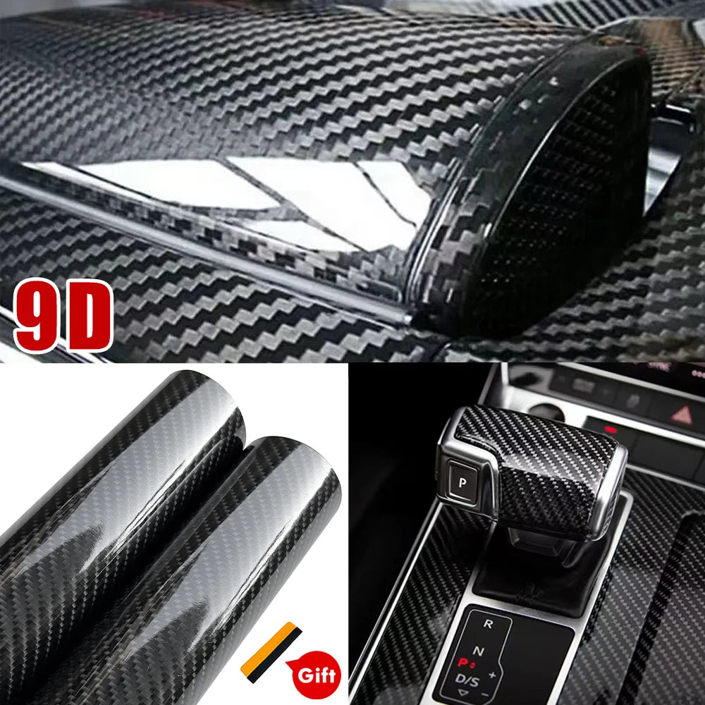 9D Carbon Fiber Wrap Waterproof Car Sticker Vinyl Car Tuning Motorcycle Stickers Glossy Matte Black Car Adhesive Vinyl Wrap Film