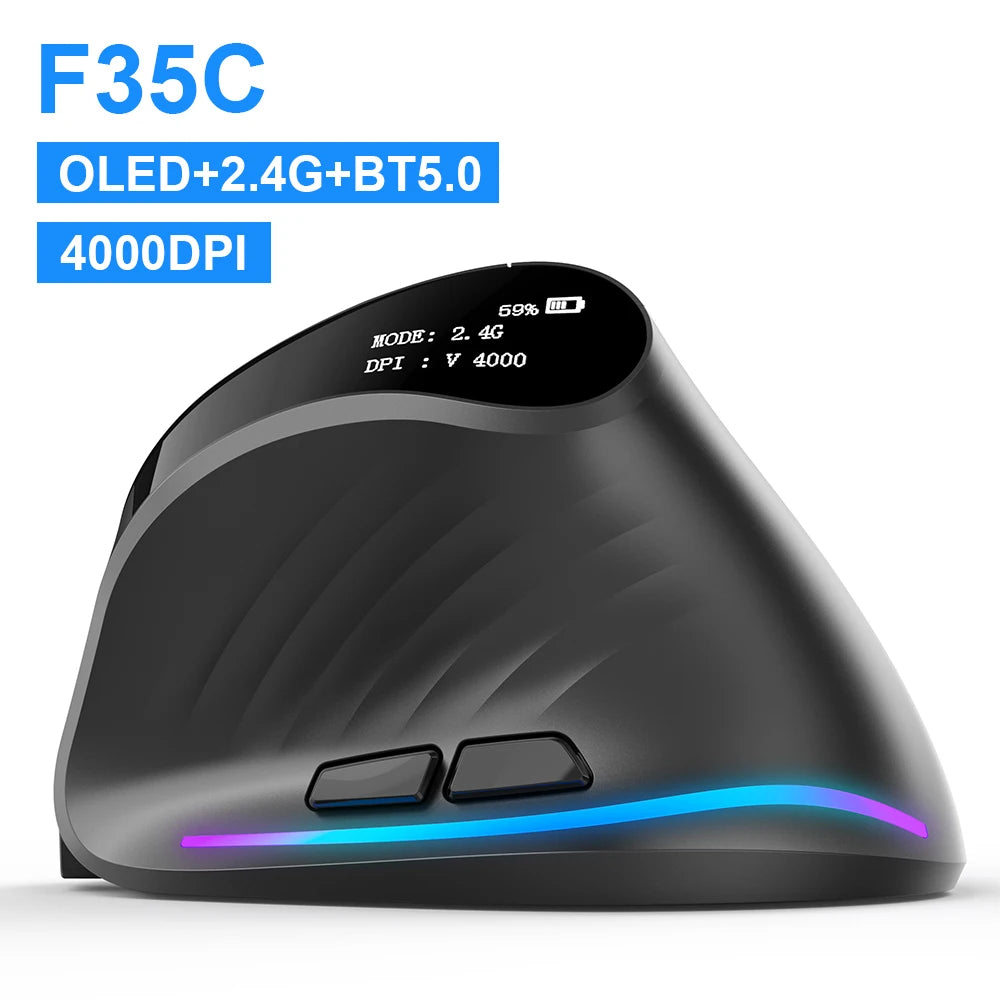 Lefon 2.4G Ergonomic Wireless Mouse Rechargeable Vertical Mouse Gaming Mice for PC Laptop MacOS Office F35C/F35B/F35 Model 버티컬 마