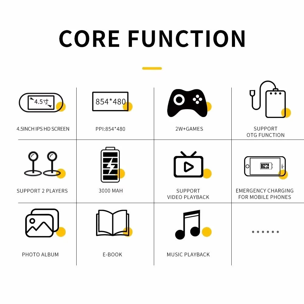 SF3000 Retro Handheld Video Game Console Classic Games Pocket Player with 4.5 Inch IPS Screen 3000mAh Portable Linux System
