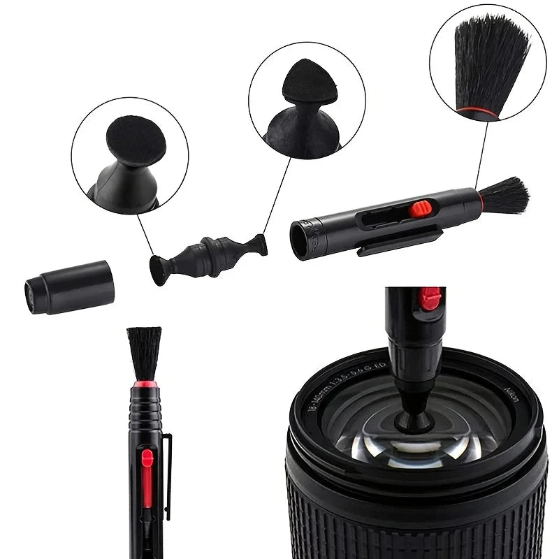 6-In-1 Digital Camera Cleaning Kit Professional Air Blower DSLR Lens Cloth Pen Brush Cleaning Tool For CCD Sensor Lens Keyboards