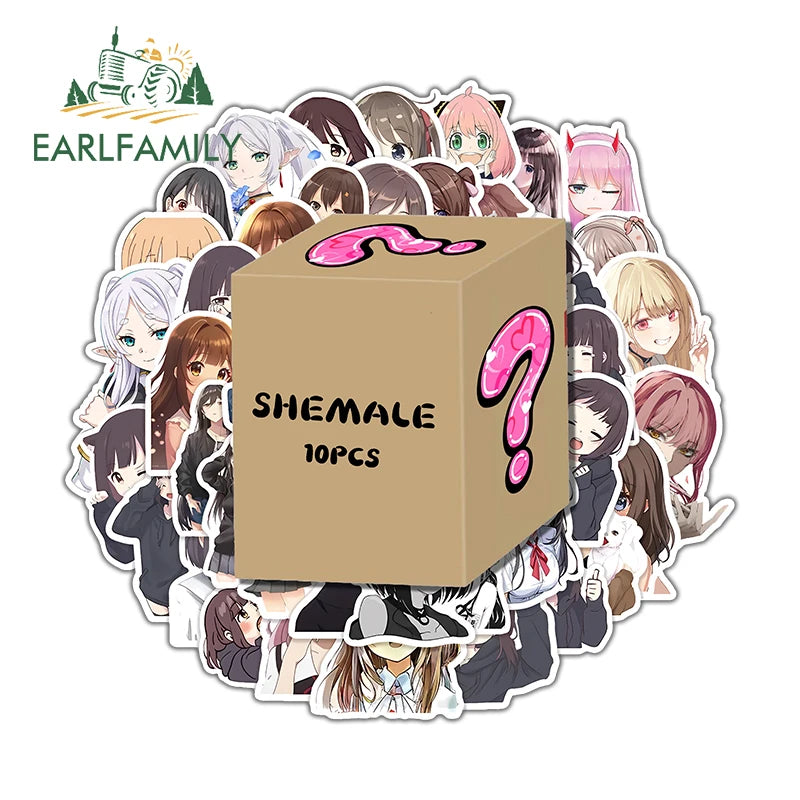 EARLFAMILY 10pcs/20pcs CUSTOM Car DIY Stickers Personalized Loli Furry Vinyl Random Combination Decal Sex Accessory Sticker