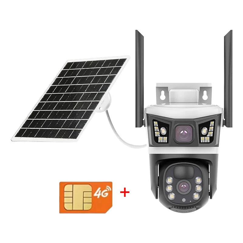 12MP 6K solar security cameras outdoors 4G SIM Card Wireless IP camera Waterproof PIR Color Night Vision CCTV Cameras YOOSEE