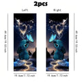 2pcs Blue Diamond Butterfly Car Sticker Self-Adhesive B-Pillar Decorative Vinyl Sticker for Cars