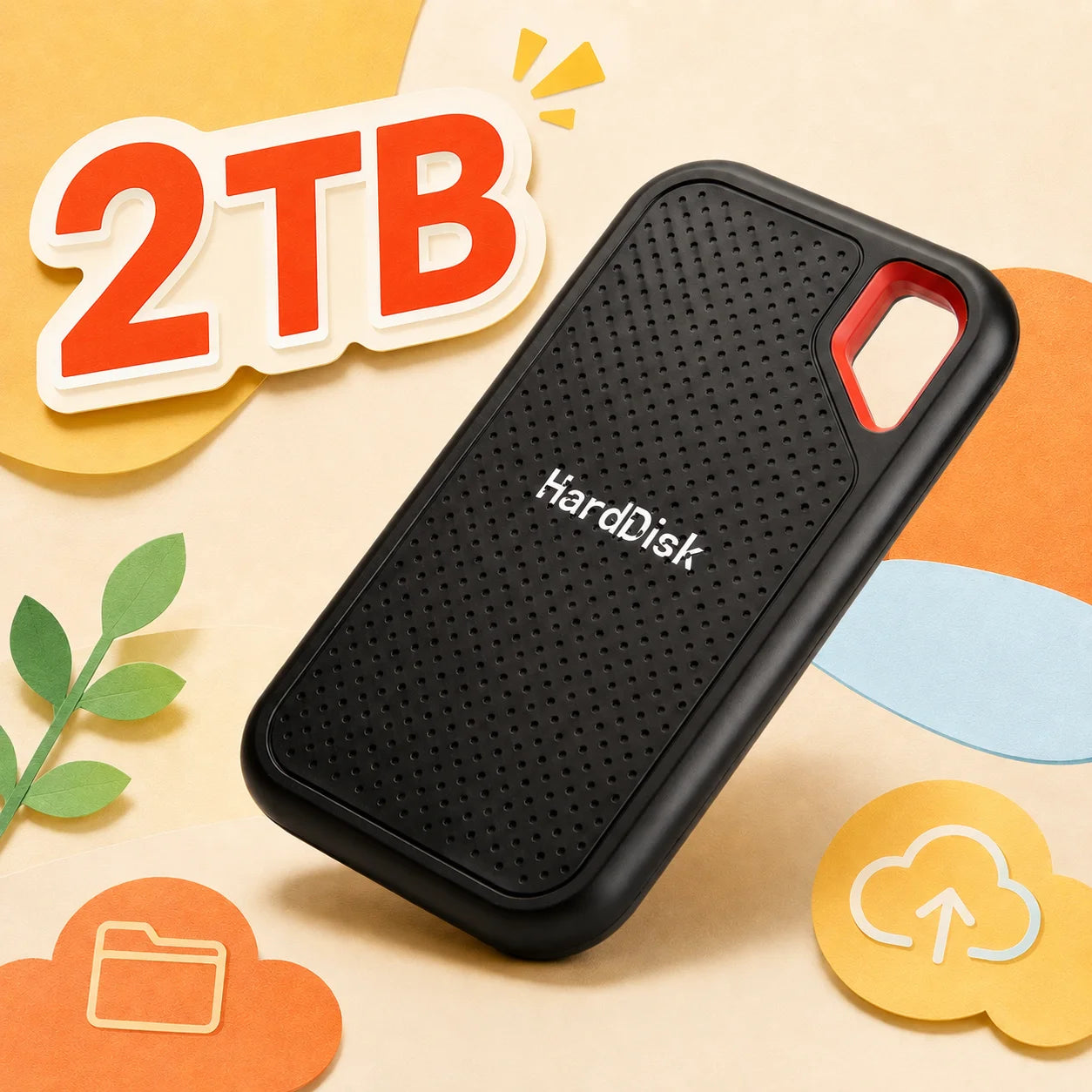 Mini Size External Hard Drive Stable Reading Writing Solid State Drive Data Saving Hard Disk For Study Work File Organizing