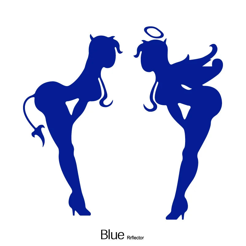 2PCS Cool Angel & Devil Silhouette Sticker for Car Motorcycle, Multiple Color Options, Enhance Auto Moto Exterior Individuality