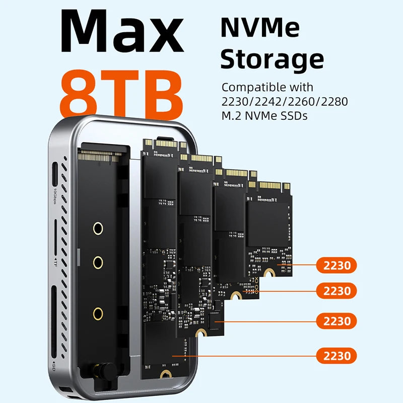 CABLETIME USB C HUB  7 IN 1 with NVMe SSD Magnetic 4K ProRes Video Recording SD/TF 3.0 Strong Magnetic Attachment for iPhone 17