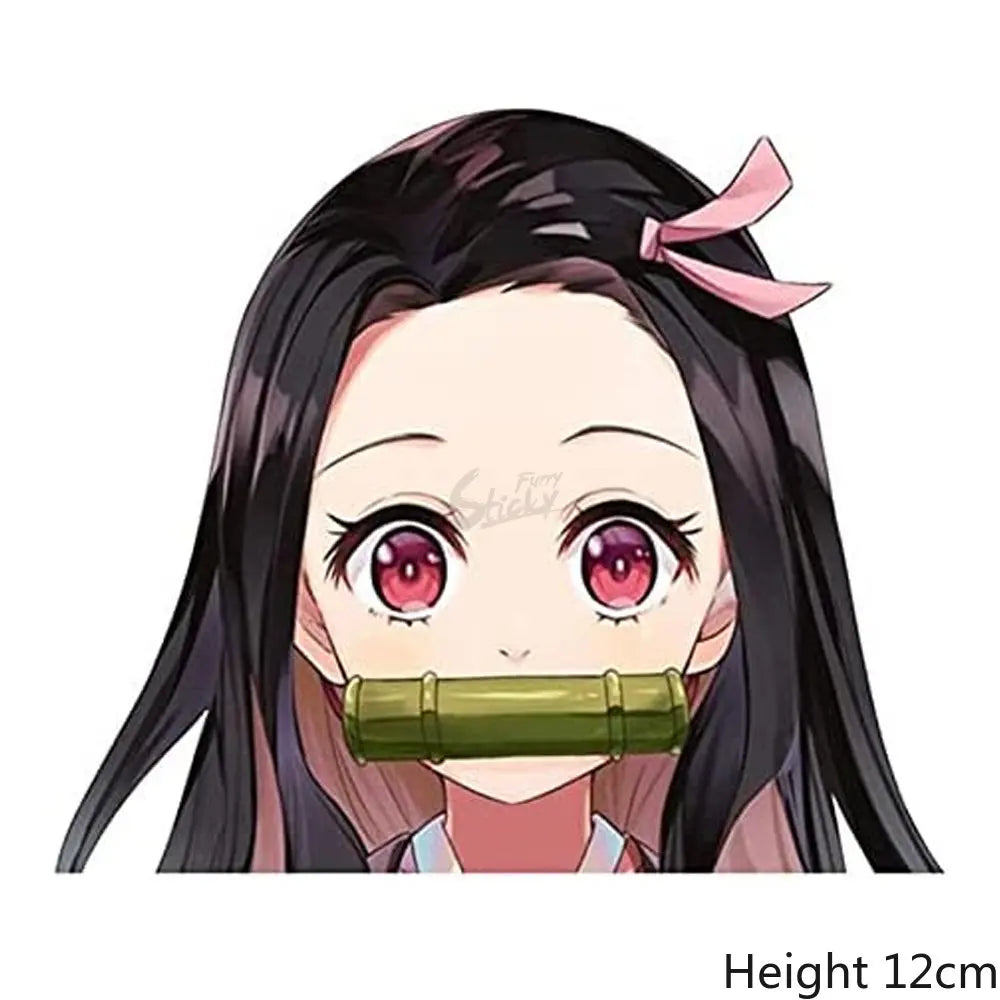 Demon Slayer Anime Stickers Cute Peek Car Sticker Waterproof Sunscreen Stickers Laptop Window Trunk Sticker