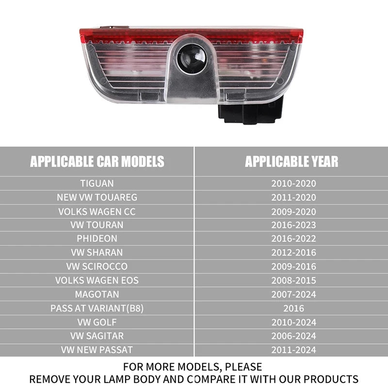 Car LED Door Logo Welcome Light Projector Lamps Accessories For VW GTI Scirocco Polo Golf Passat Tiguan Arteon Touran EOS CC