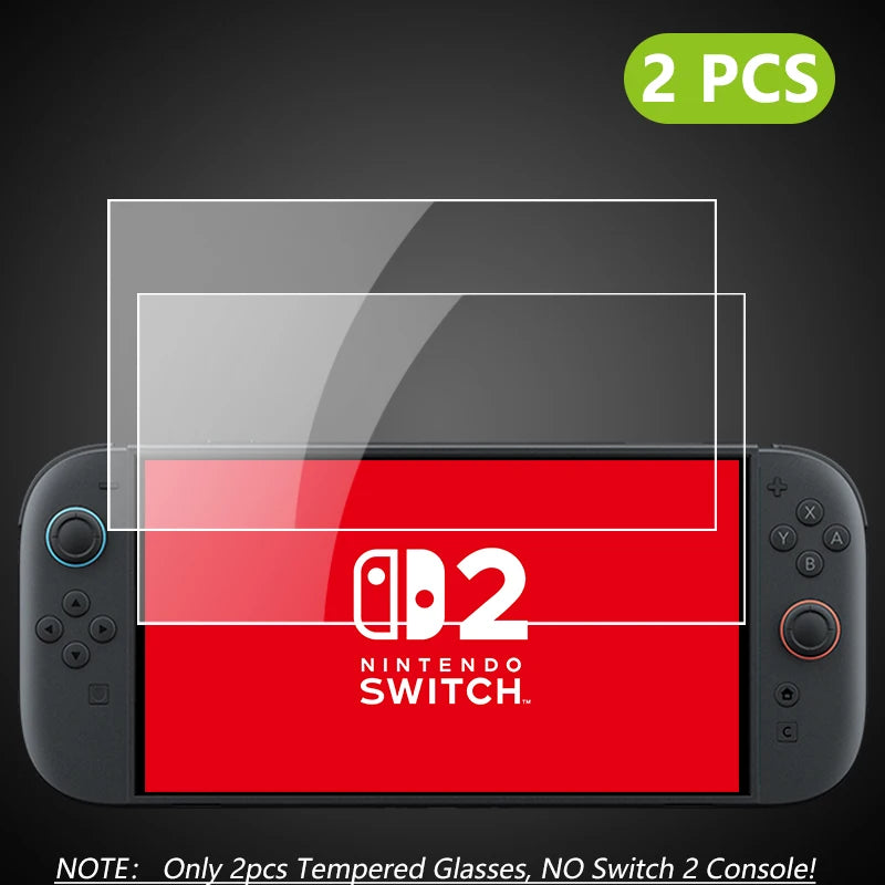 NS2 HD Tempered Glass Screen Protector for Switch 2, Transparent Anti-scratch Screen Protector for 2025 New Switch2