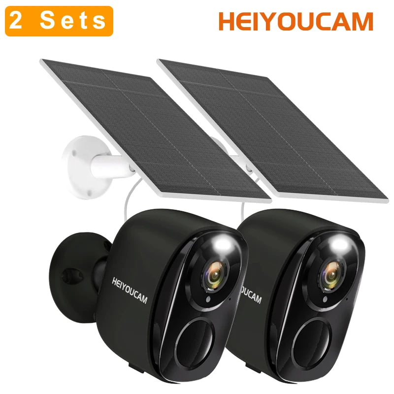 Security Cameras Wireless Outdoor, 2K Battery Powered WiFi Camera AI Motion Siren Spotlight, Color Night Vision, IP66 Waterproof