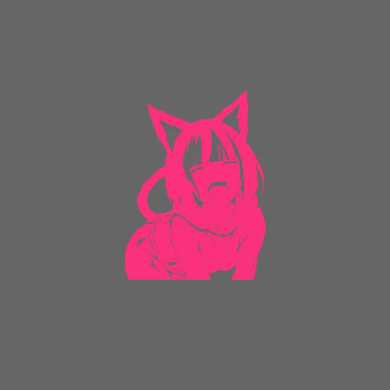 Anime Cat Girl Decal, Car, Truck, Windshield, Laptop, Vinyl, Decal, Accessories, Gifts, JDM, Slap, Personalized, Cat, Girl