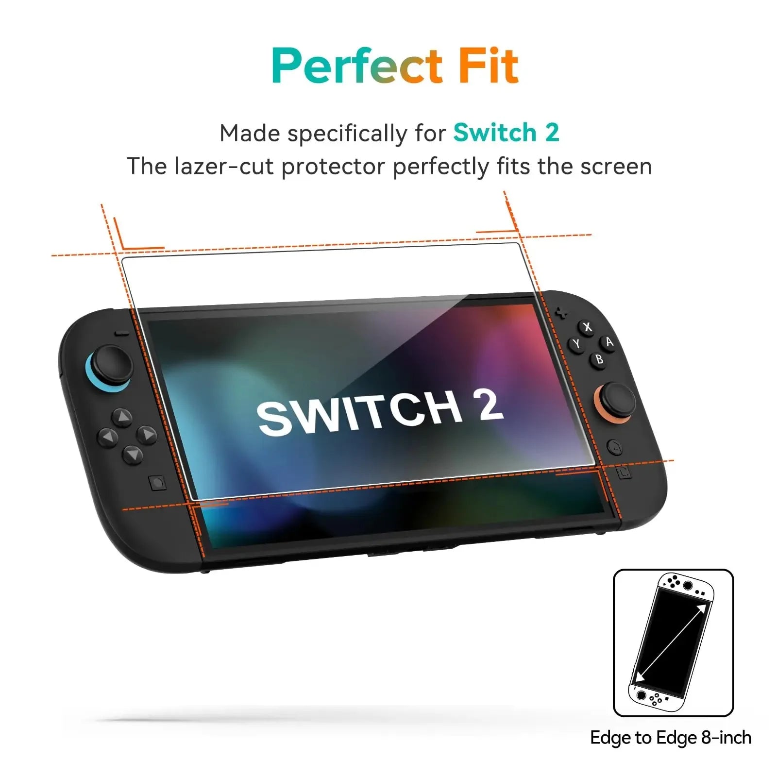 NS2 HD Tempered Glass Screen Protector for Switch 2, Transparent Anti-scratch Screen Protector for 2025 New Switch2
