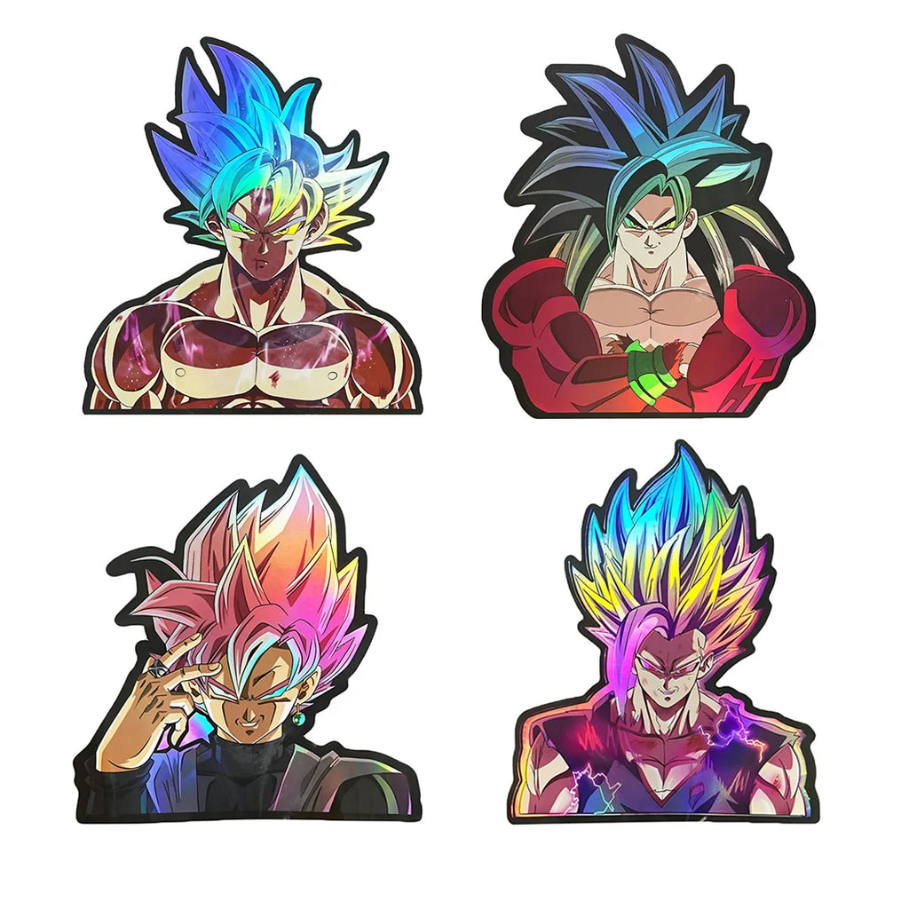 Cartoon Holographic Anime Laser Stickers Motorcycle Anime Lenticular Car Window Sticker For Laptop Hot（25 designs）