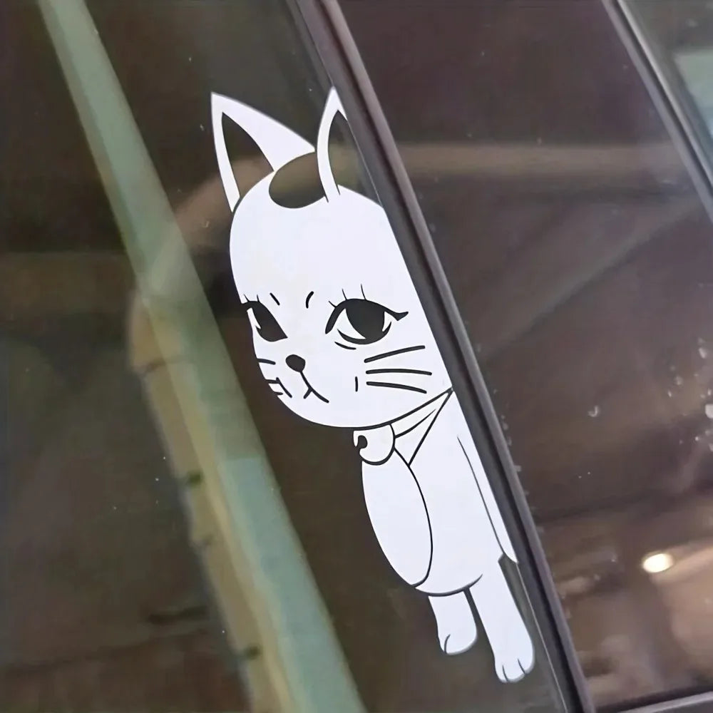 1 piece - A close-up view of a cat peeping. Vinyl sticker with patterns. For cars, water bottles and more decorations.
