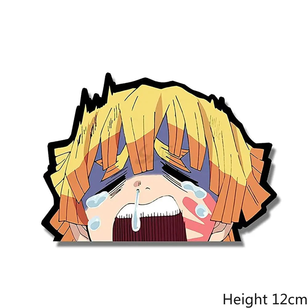 Demon Slayer Anime Stickers Cute Peek Car Sticker Waterproof Sunscreen Stickers Laptop Window Trunk Sticker