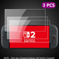 NS2 HD Tempered Glass Screen Protector for Switch 2, Transparent Anti-scratch Screen Protector for 2025 New Switch2