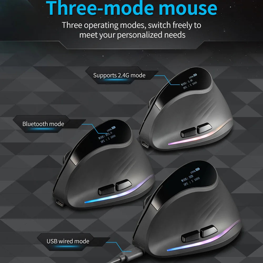 Lefon 2.4G Ergonomic Wireless Mouse Rechargeable Vertical Mouse Gaming Mice for PC Laptop MacOS Office F35C/F35B/F35 Model 버티컬 마