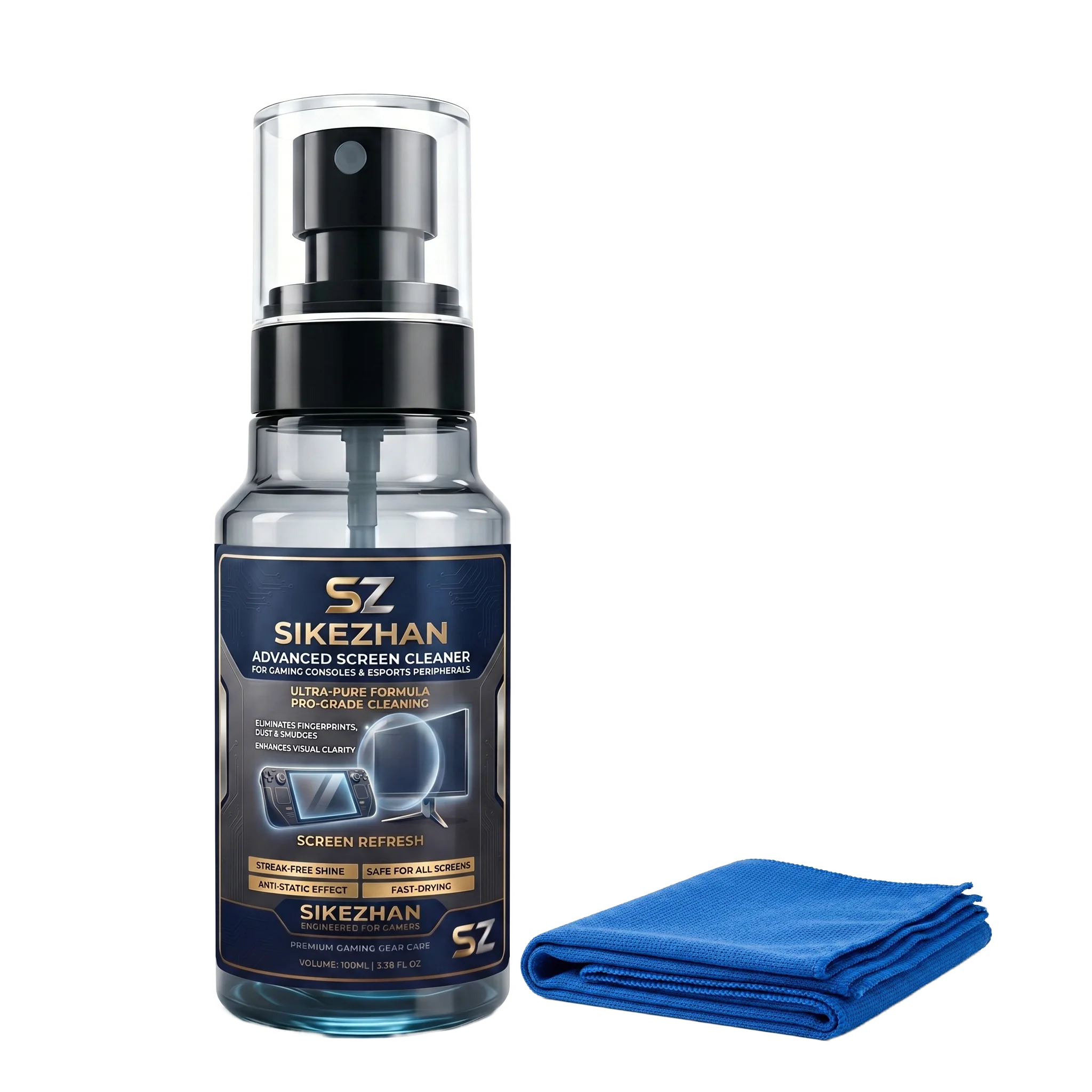 SIKEZHAN Advanced Screen Cleaner Kit for Gaming Consoles---Universal Screen Cleaner (Compatible with Various Devices) — 100ml