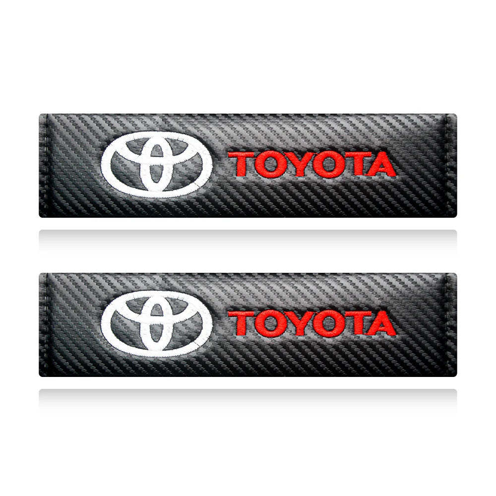 Auto sticker For Toyota Camry Car Seat Belt Cover Carbon Fiber Leather Shoulder Protection Cover Corolla E150 Rav4 Mark 2 Reiz