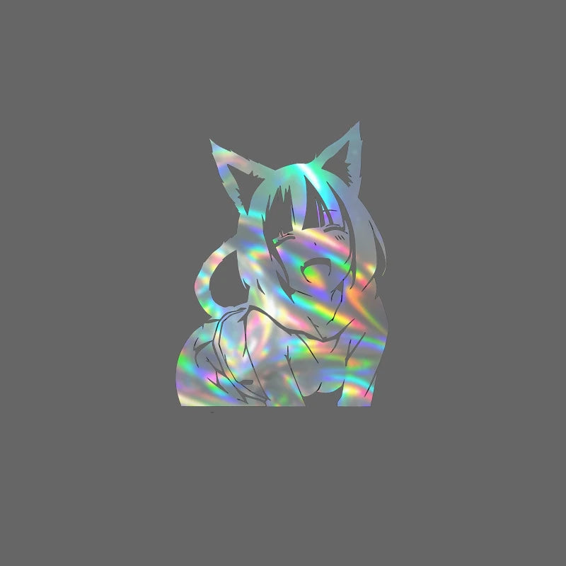 Anime Cat Girl Decal, Car, Truck, Windshield, Laptop, Vinyl, Decal, Accessories, Gifts, JDM, Slap, Personalized, Cat, Girl