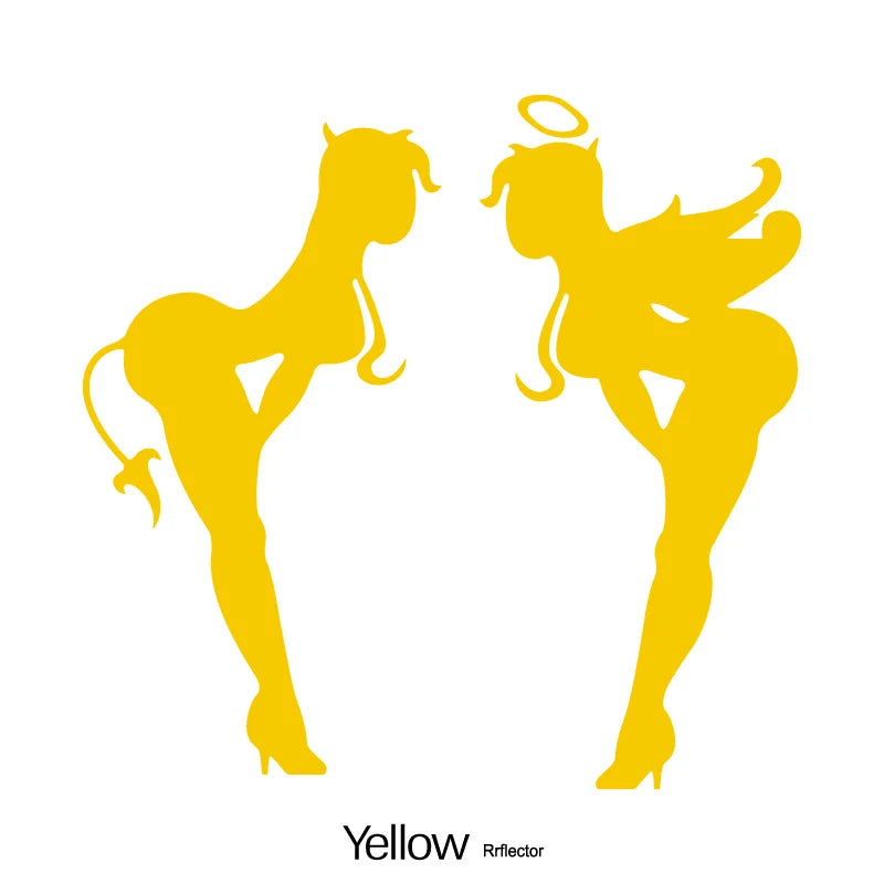 2PCS Cool Angel & Devil Silhouette Sticker for Car Motorcycle, Multiple Color Options, Enhance Auto Moto Exterior Individuality