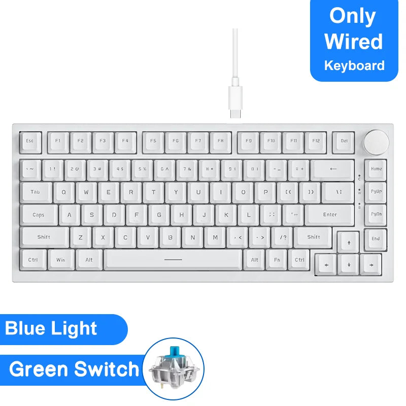 AJAZZ AK820/Pro Wireless Mechanical Keyboard Bluetooth 5.1 2.4G USB-C Wired Hot Swappable RGB Gaming Keyboard Gasket Mount with