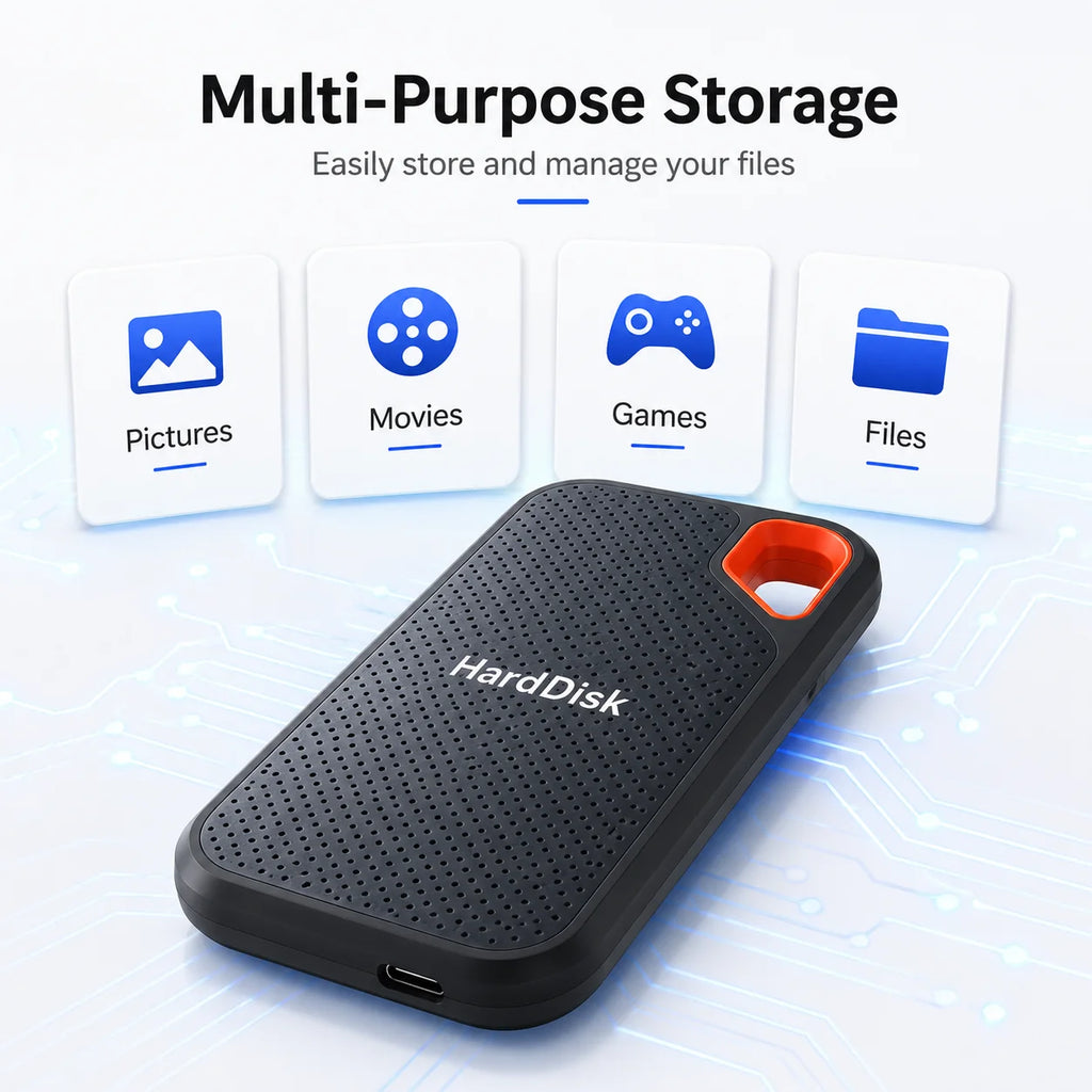 Mini Size External Hard Drive Stable Reading Writing Solid State Drive Data Saving Hard Disk For Study Work File Organizing