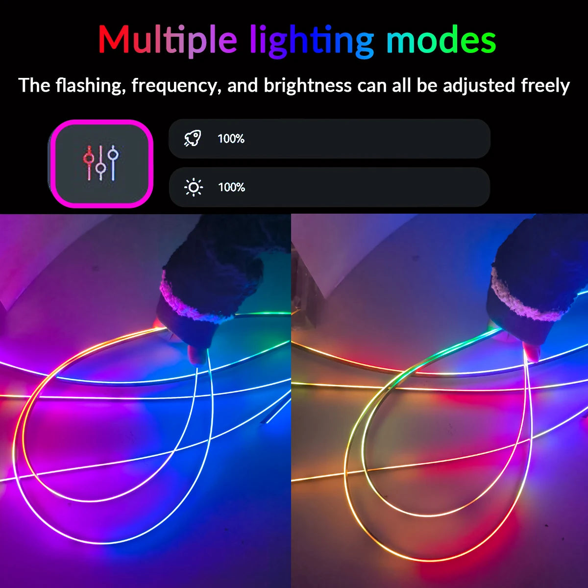 Symphony 18IN1 Car Ambient Light Colorful LED Neon Interior Rainbow Acrylic Light strip Decorative 10/6IN1 Car Atmosphere Light
