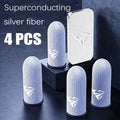 Pair Gamer Finger Sleeves for Mobile Gaming Sweatproof Breathable Silver Fiber Finger Covers  Anti-Slip Touch Screen Fingertips