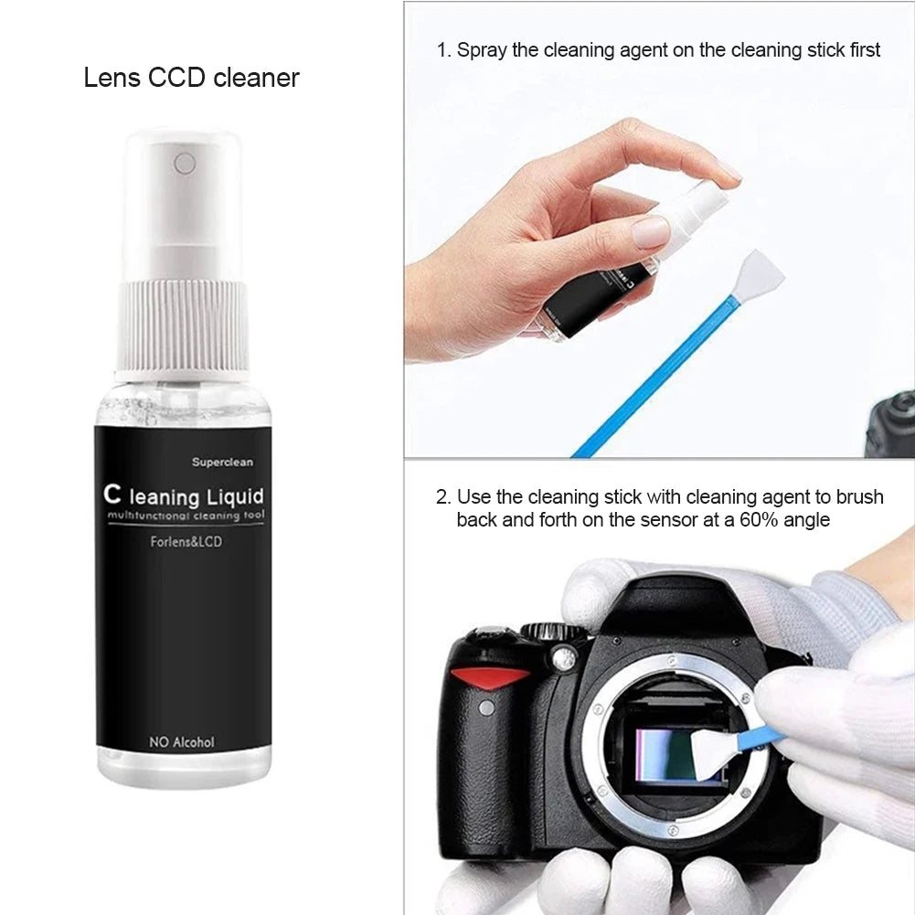 Camera Cleaning Kit, Lens & Sensor Cleaner Tools for DSLR SLR DV Mirrorless Camera, Compatible with Canon Nikon Sony Fujifilm