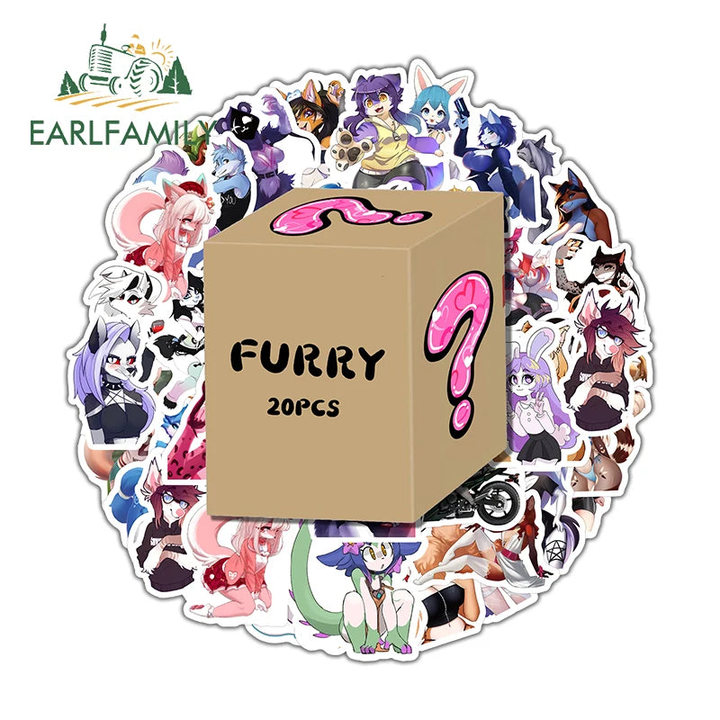 EARLFAMILY 10pcs/20pcs CUSTOM Car DIY Stickers Personalized Loli Furry Vinyl Random Combination Decal Sex Accessory Sticker