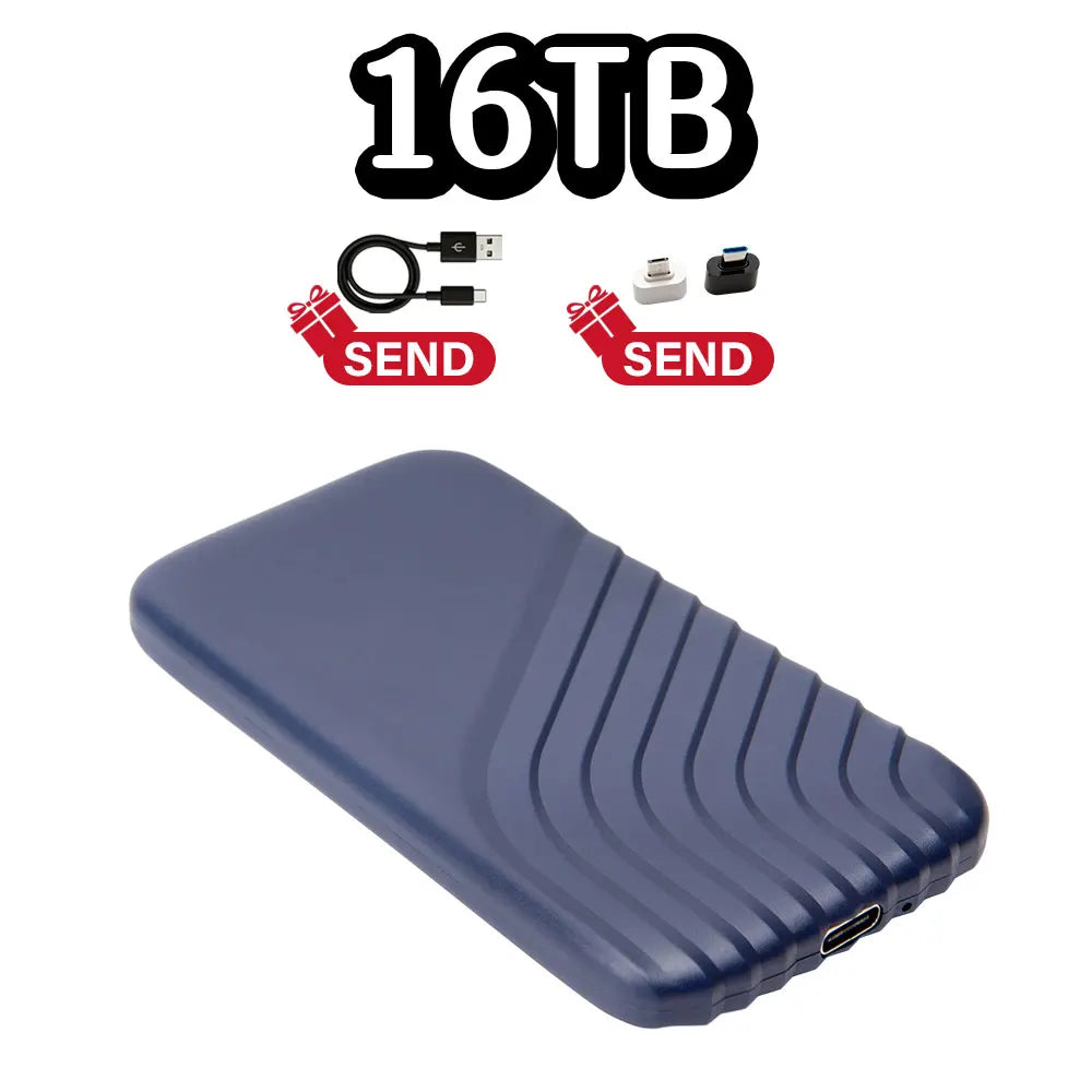 Portable Solid State Drive, brand new 16TB large capacity portable hard drive, external SSD USB3.1 suitable for laptops/MAC/PC