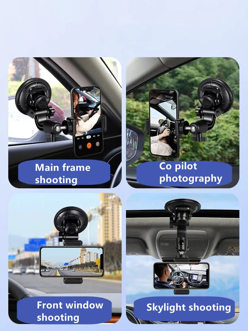 Suporte Veicular para Celular com Ventosa — Tripé Mini para Parabrisas, Dashboard e Parede