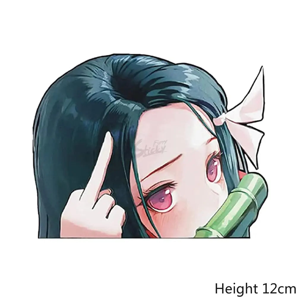 Demon Slayer Anime Stickers Cute Peek Car Sticker Waterproof Sunscreen Stickers Laptop Window Trunk Sticker