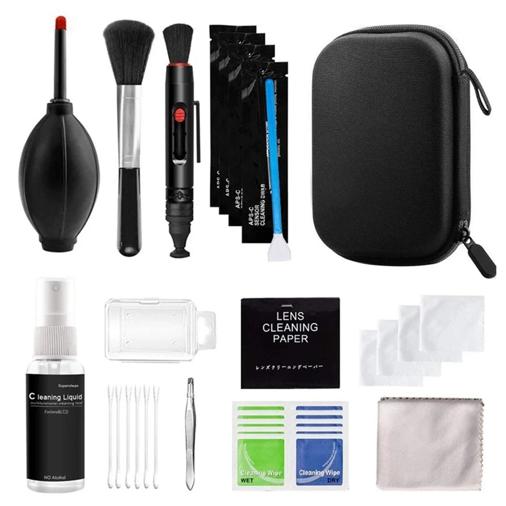 Camera Cleaning Kit, Lens & Sensor Cleaner Tools for DSLR SLR DV Mirrorless Camera, Compatible with Canon Nikon Sony Fujifilm