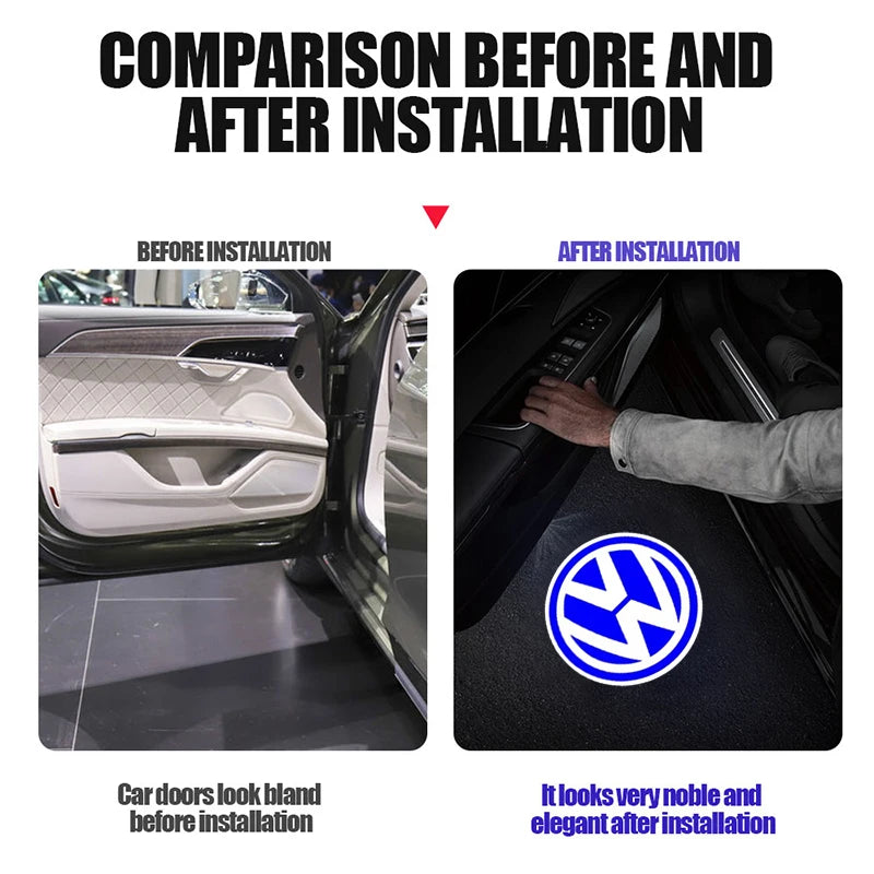 Car LED Door Logo Welcome Light Projector Lamps Accessories For VW GTI Scirocco Polo Golf Passat Tiguan Arteon Touran EOS CC