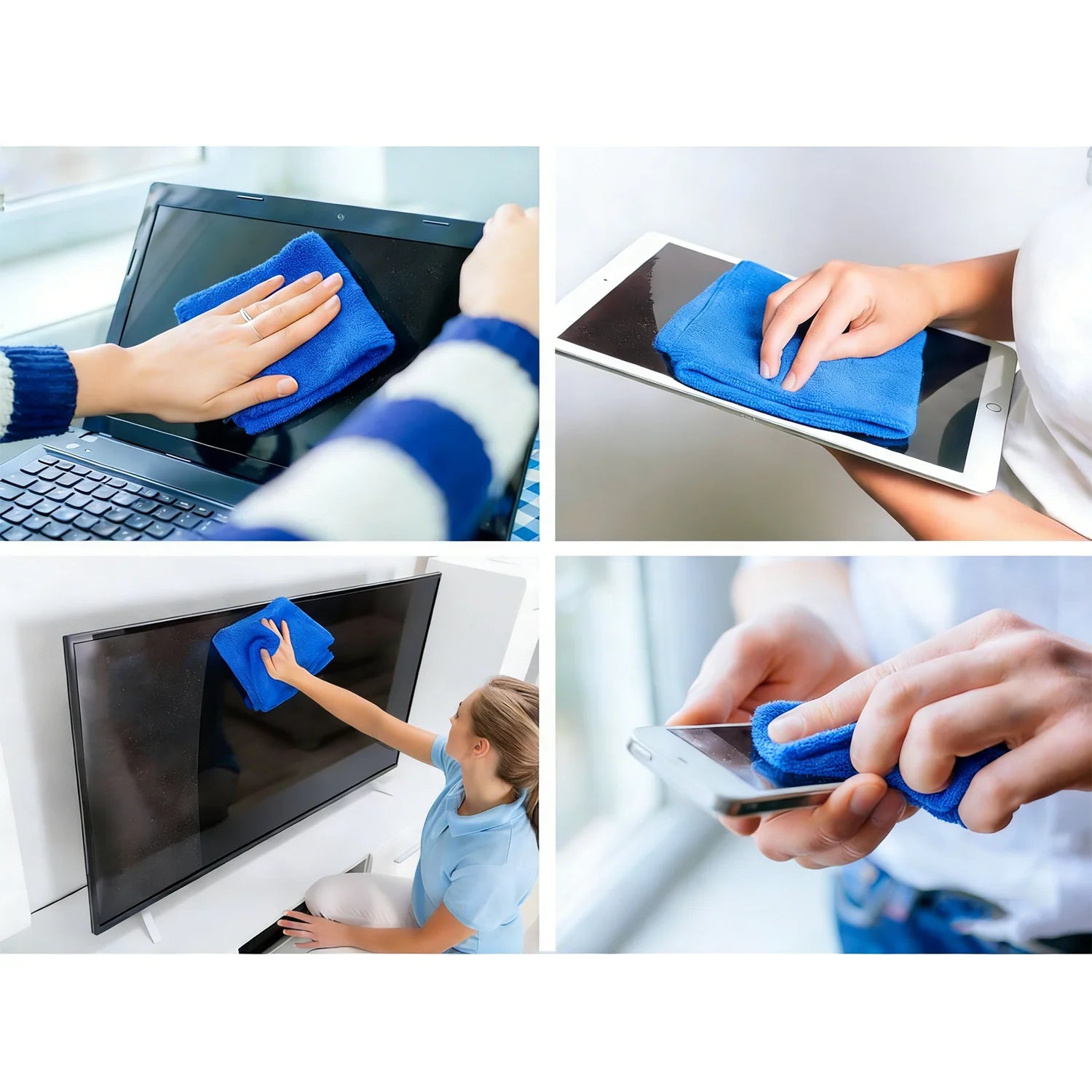 Streak-Free Screen Cleaner Spray Kit & Microfiber Cloth for Smart TV LCD LED OLED Monitor Laptop Tablet IPad Car Cleaning 60ml