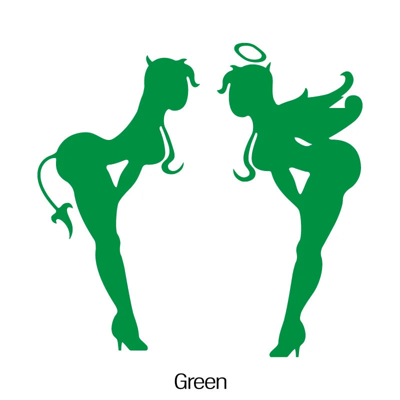 2PCS Cool Angel & Devil Silhouette Sticker for Car Motorcycle, Multiple Color Options, Enhance Auto Moto Exterior Individuality