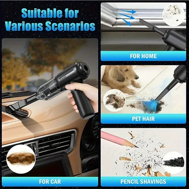 2 In 1 Compressed Air Duster Cordless Dust Blower Rechargeable Blow and Suck Vacuum Cleaner Electric For Computer Keyboard Sofa