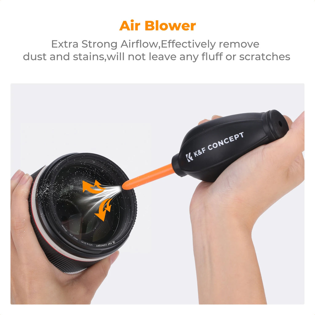 K&F CONCEPT Camera Lens Cleaning Kit with Camera Blower Glasses Wipes Cloth Cleaning Liquid Cleaning Pen for Camera Lens Phone