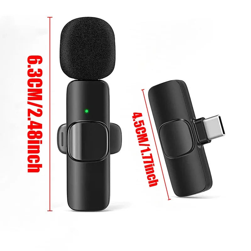 Wireless Lavalier Lapel Microphone for iPhone, iPad, Mini Video Recording Mic for Interview Video Podcast Vlog Noise Reduction