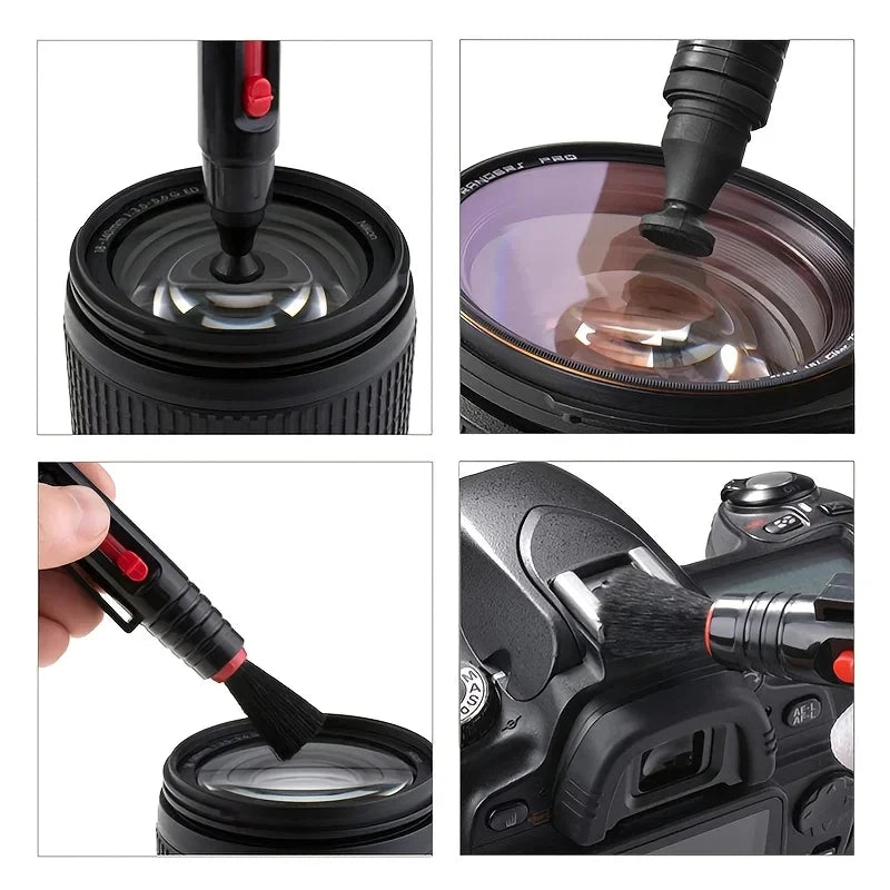 6-In-1 Digital Camera Cleaning Kit Professional Air Blower DSLR Lens Cloth Pen Brush Cleaning Tool For CCD Sensor Lens Keyboards