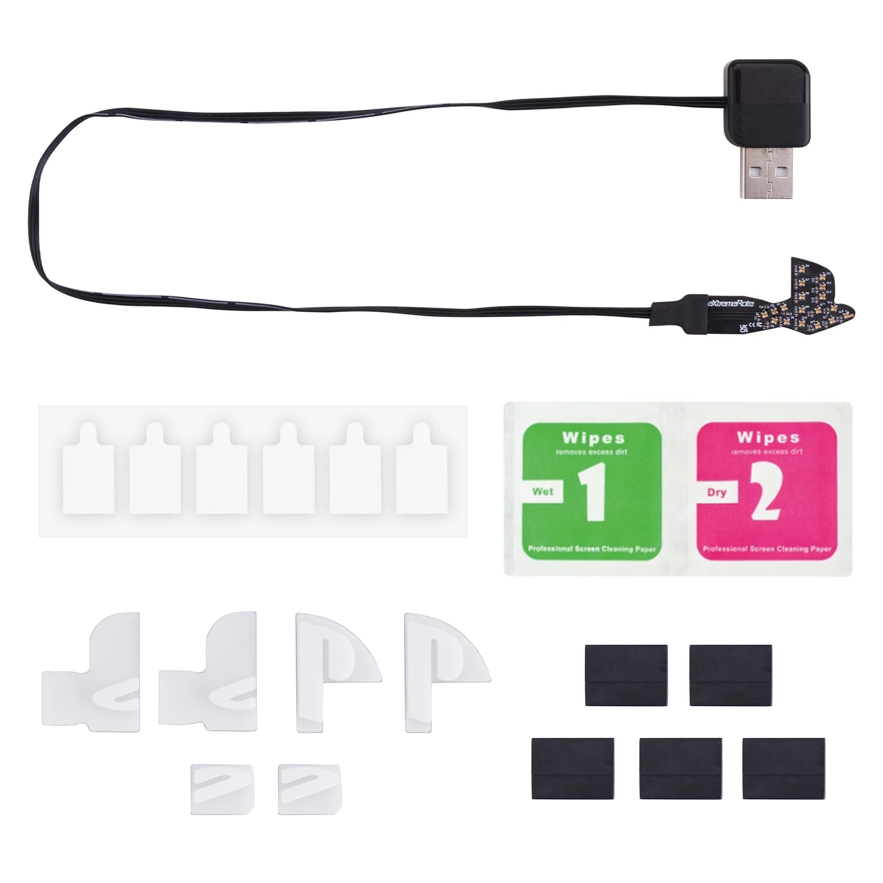 eXtremeRate for PS5 Slim/Pro Console RGB RAINBOW Logo LED Kit 7 Colors 40 Effects, Illuminated Decoration Logo LED